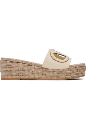 VALENTINO GARAVANI Off-White VLogo Cutout Sandals