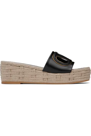 VALENTINO GARAVANI Black VLogo Cutout Sandals