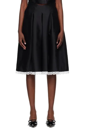 Shushu/Tong Black Darted Midi Skirt