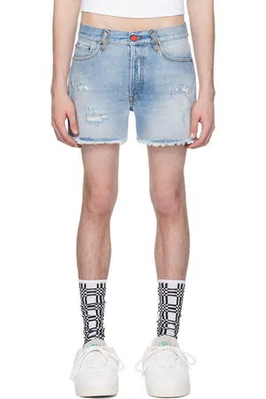 Members OF The Rage Blue Distressed Denim Shorts