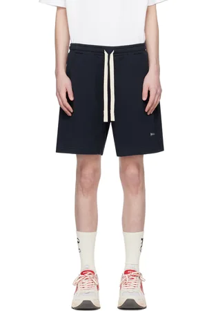 Palm Angels Navy Embroidered Shorts