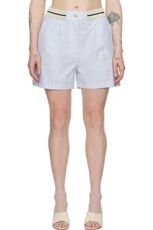 Palm Angels Blue & White Stripes Shorts