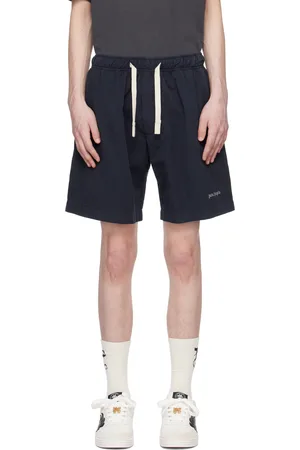 Palm Angels Navy Embroidered Shorts
