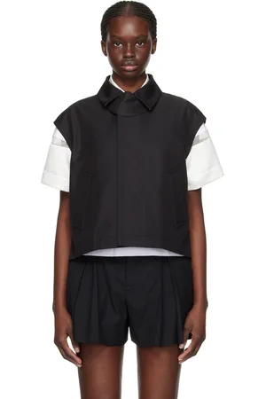 SACAI Black Pleated Vest