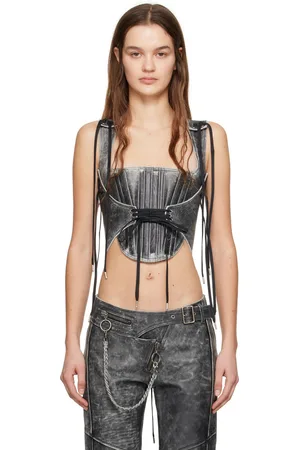 KNWLS Black Nihil Leather Tank Top