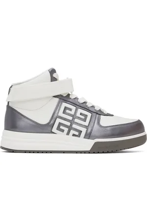 Givenchy White & Silver G4 High Top Sneakers