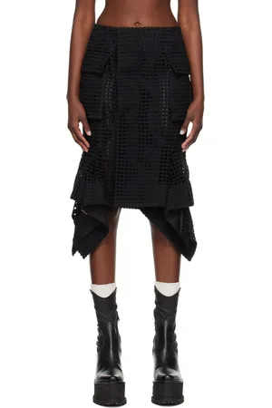 SACAI Black Handkerchief Midi Skirt
