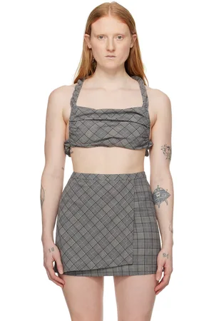 Ganni Gray Check Camisole