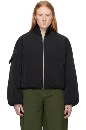 Ganni Black Oversized Bomber Jacket