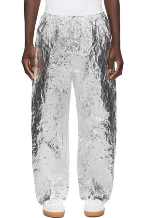 Hed Mayner Silver Crinkled Trousers