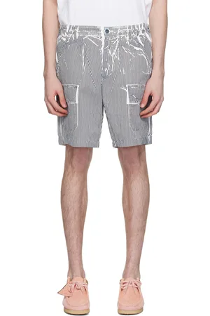 RANRA White & Navy Stuttur Shorts