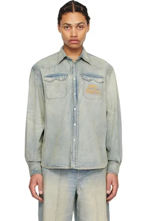 Kenzo Blue Paris VERDY Edition Drawn Varsity Denim Shirt