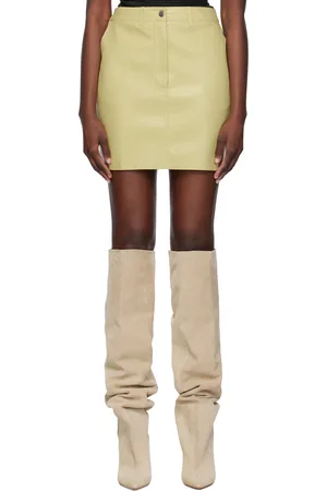 Nanushka Yellow Miray Vegan Leather Miniskirt