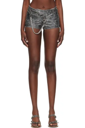KNWLS Black Nihil Leather Shorts