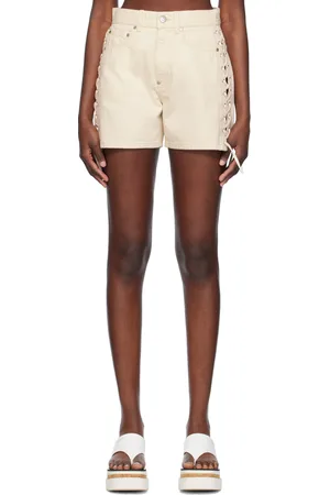 Stella McCartney Off-White Lace-Up Denim Shorts