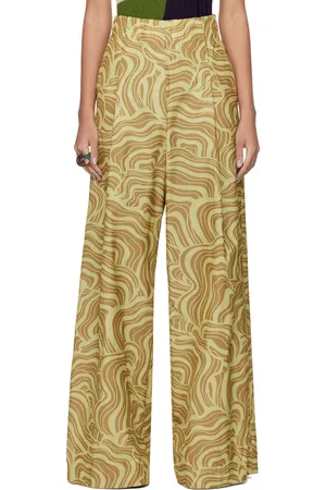 DRIES VAN NOTEN Yellow Printed Trousers