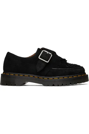 Dr. Martens Black Ramsay Suede Kiltie Buckle Monkstraps