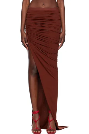 Rick Owens Burgundy Edfu Maxi Skirt