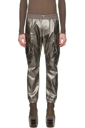 Rick Owens Gunmetal Mastodon Denim Cargo Pants