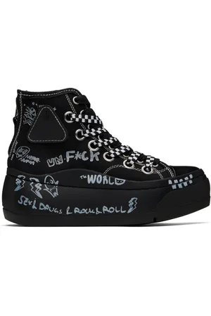 R13 SSENSE Exclusive Black Double Grommet Kurt Sneakers