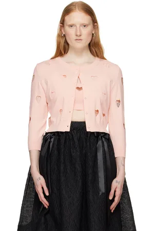 Simone Rocha Pink Love Heart Cardigan