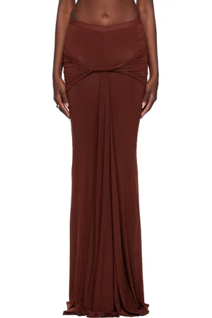 Rick Owens Brown Twist Maxi Skirt