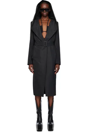Rick Owens Black Minimal Slim Drella Coat