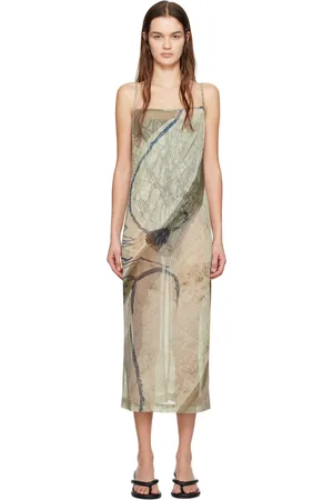Serapis Green Print Midi Dress
