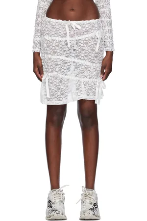 yuhan wang SSENSE Exclusive White Midi Skirt