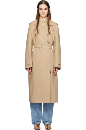 Totême Beige Notched Lapel Trench Coat