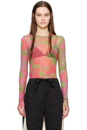 Serapis Pink & Green Graphic Long Sleeve T-Shirt