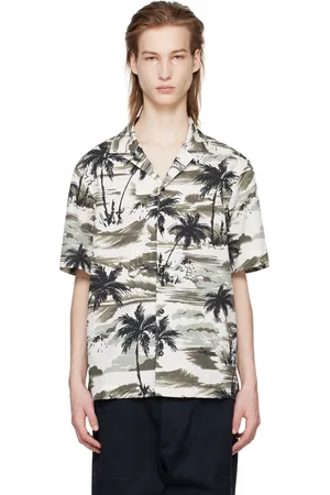 Moncler Off-White & Khaki Printed Shirt