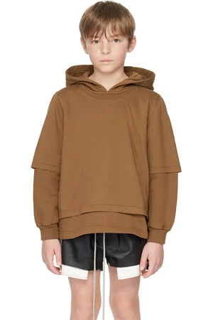 Rick Owens Kids Brown Hustler Hoodie