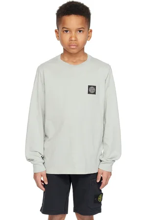 Stone Island Kids Gray Patch Long Sleeve T-Shirt