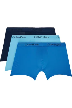 Blue Pack of three cotton-blend boxer briefs, Calvin Klein Underwear