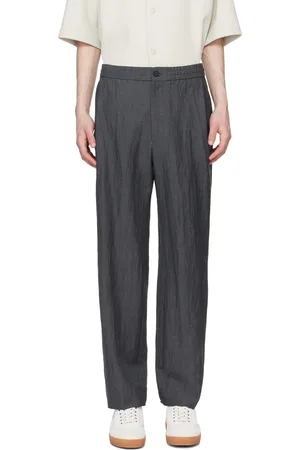 Solid Gray Drawstring Trousers