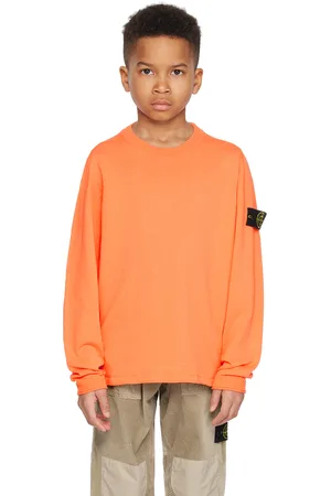 Stone Island Kids Orange Rolled Edge Sweater