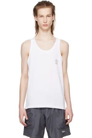 VERSACE White Print Tank Top