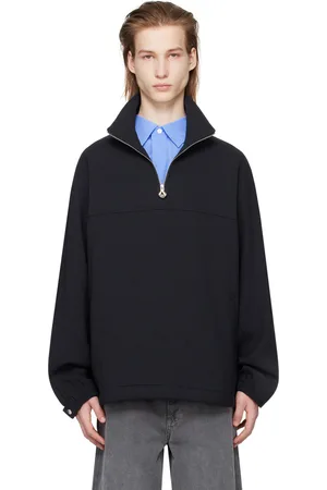 Solid Navy Half-Zip Sweater