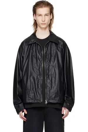 Solid Black Crinkled Jacket