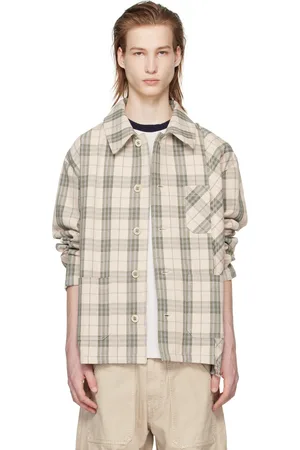 Golden Goose Beige & Green Plaid Shirt
