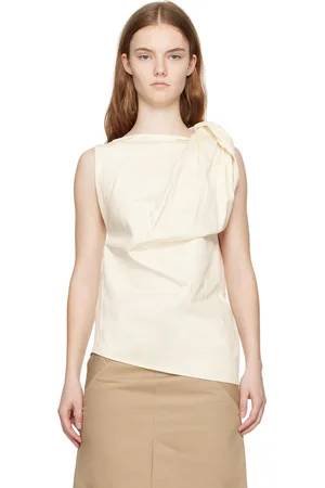 Totême Off White Shoulder-Twist Blouse
