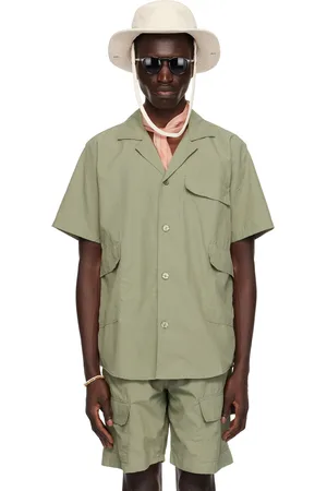 Oas Khaki Open Spread Collar Shirt