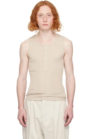 Ami Beige Three-Button Tank Top