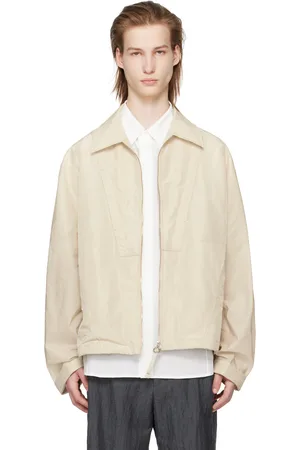 Solid Beige Crinkled Jacket