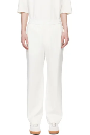 Solid White Drawstring Trousers