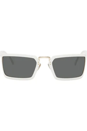Prada White Rectangular Sunglasses