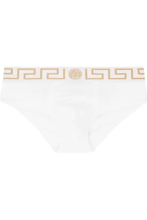 Versace Underwear White Greca Border Briefs Versace Underwear