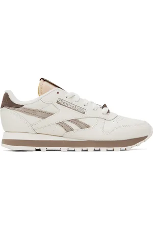 Reebok White & Taupe Classic Leather 1983 Sneakers