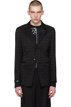 Marine Serre Black Moon Diamant Jacquard Blazer